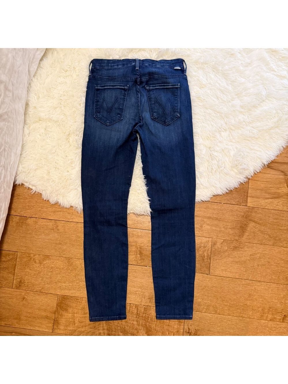 Mother High Waisted Looker Ankle Jeans Dark Wash Skinny Size 27 Designer Vibe - Picture 3 of 6